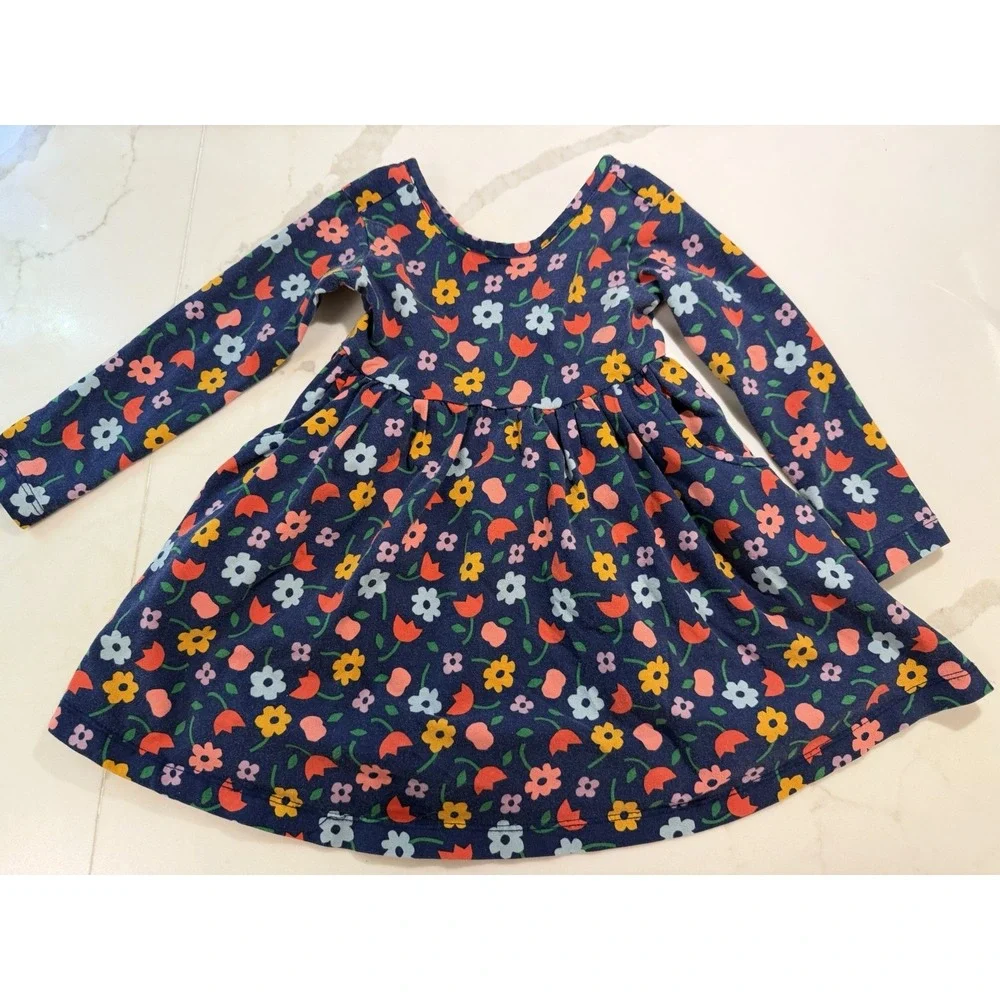 Hanna Andersson Lot Of 2 Swim Suit Skater Dress 2T Apples Flowers Play date